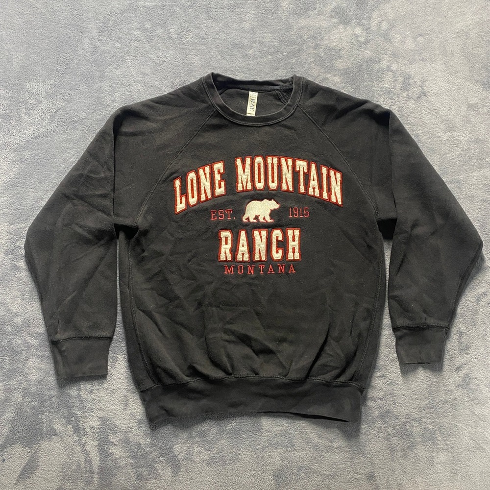 Ouray Sportswear Sweatshirt Unisex XS Black Lone Mountain Ranch Montana Bear
